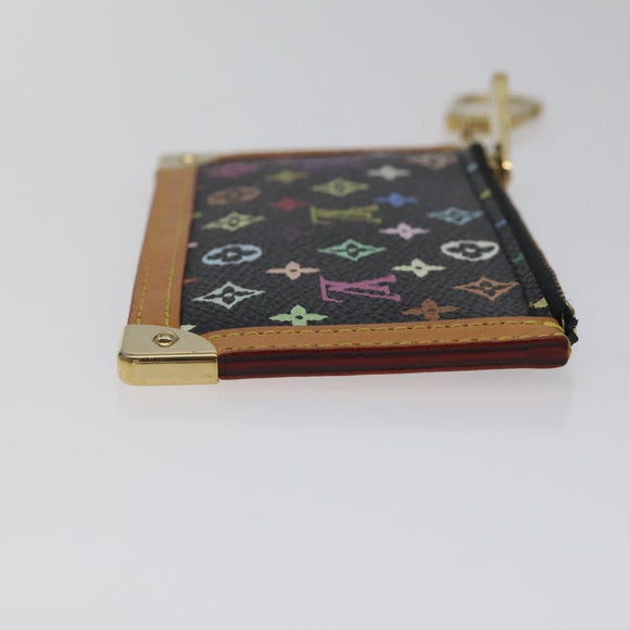 LOUIS VUITTON Multicolor Pochette Cles Coin Purse Black M13664 LV Auth yk18688V
