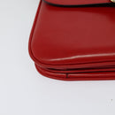 CELINE Shoulder Bag Leather Red Gold Auth yk18689-14