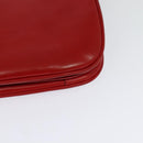 CELINE Shoulder Bag Leather Red Gold Auth yk18689-17