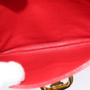 CELINE Shoulder Bag Leather Red Gold Auth yk18689-22