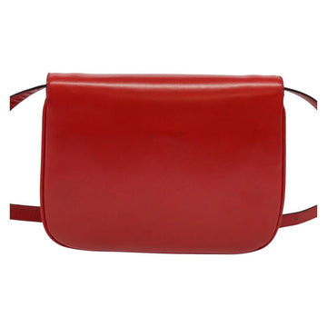 CELINE Shoulder Bag Leather Red Gold Auth yk18689 - 0