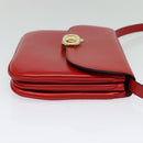 CELINE Shoulder Bag Leather Red Gold Auth yk18689-4
