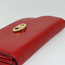 CELINE Shoulder Bag Leather Red Gold Auth yk18689-6