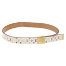 LOUIS VUITTON Monogram Multicolor Ceinture Care Belt White LV Auth yk18692-1