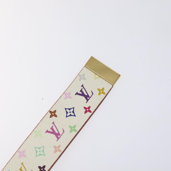 LOUIS VUITTON Monogram Multicolor Ceinture Care Belt White LV Auth yk18692
