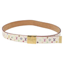 LOUIS VUITTON Monogram Multicolor Ceinture Care Belt White LV Auth yk18692-13
