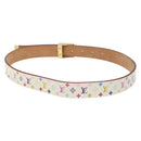 LOUIS VUITTON Monogram Multicolor Ceinture Care Belt White LV Auth yk18692-2