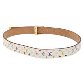 LOUIS VUITTON Monogram Multicolor Ceinture Care Belt White LV Auth yk18692 - 0