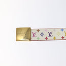 LOUIS VUITTON Monogram Multicolor Ceinture Care Belt White LV Auth yk18692-6