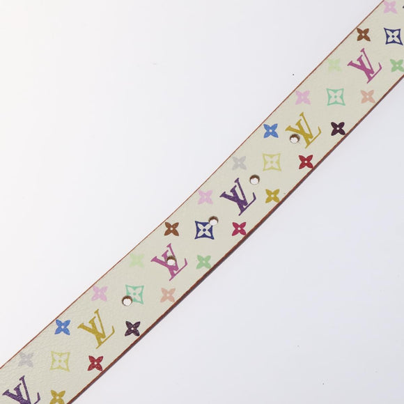 LOUIS VUITTON Monogram Multicolor Ceinture Care Belt White LV Auth yk18692