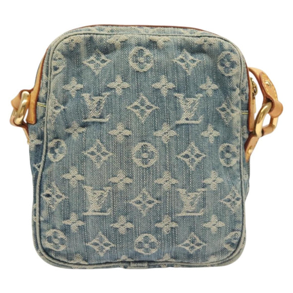 LOUIS VUITTON Monogram Denim Camera Bag Shoulder Bag Blue M95348 LV Auth yk18693