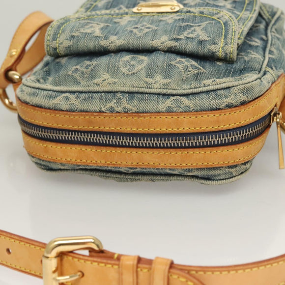 LOUIS VUITTON Monogram Denim Camera Bag Shoulder Bag Blue M95348 LV Auth yk18693