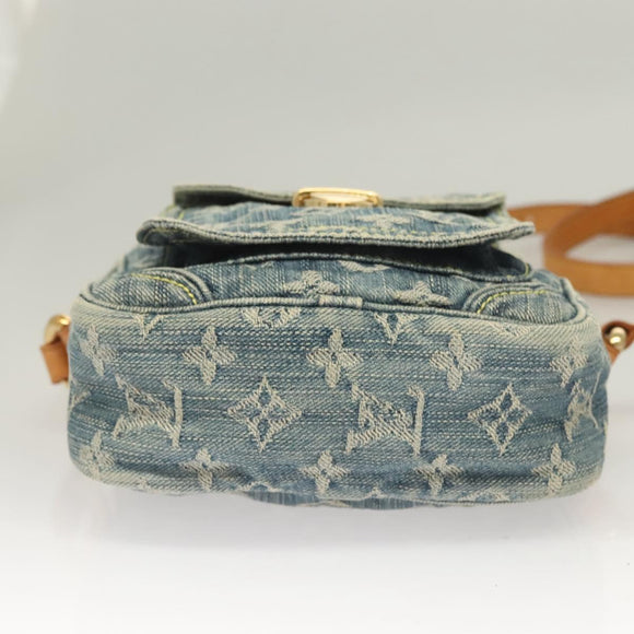 LOUIS VUITTON Monogram Denim Camera Bag Shoulder Bag Blue M95348 LV Auth yk18693