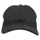 GUCCI GG Canvas Web Sherry Line Cap M Black Red Green 200035 Auth yk18705-2