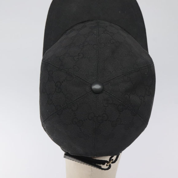 GUCCI GG Canvas Web Sherry Line Cap M Black Red Green 200035 Auth yk18705