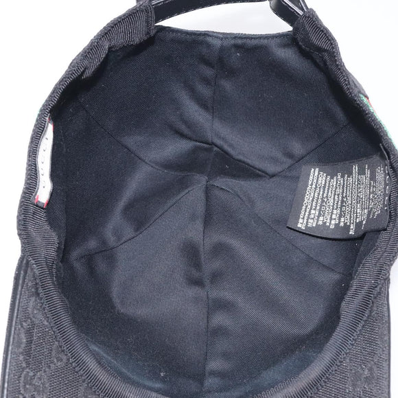 GUCCI GG Canvas Web Sherry Line Cap M Black Red Green 200035 Auth yk18705