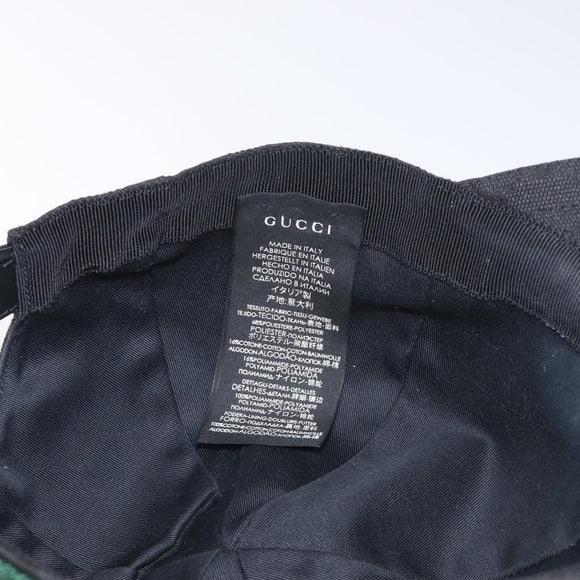 GUCCI GG Canvas Web Sherry Line Cap M Black Red Green 200035 Auth yk18705