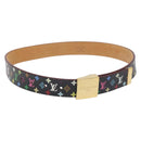 LOUIS VUITTON Monogram Multicolor Ceinture Care Belt Black LV Auth yk18706-1