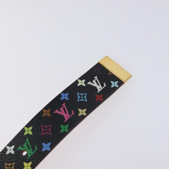 LOUIS VUITTON Monogram Multicolor Ceinture Care Belt Black LV Auth yk18706