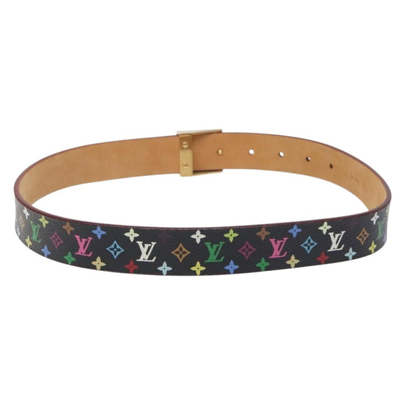 LOUIS VUITTON Monogram Multicolor Ceinture Care Gürtel Schwarz LV Auth yk18706