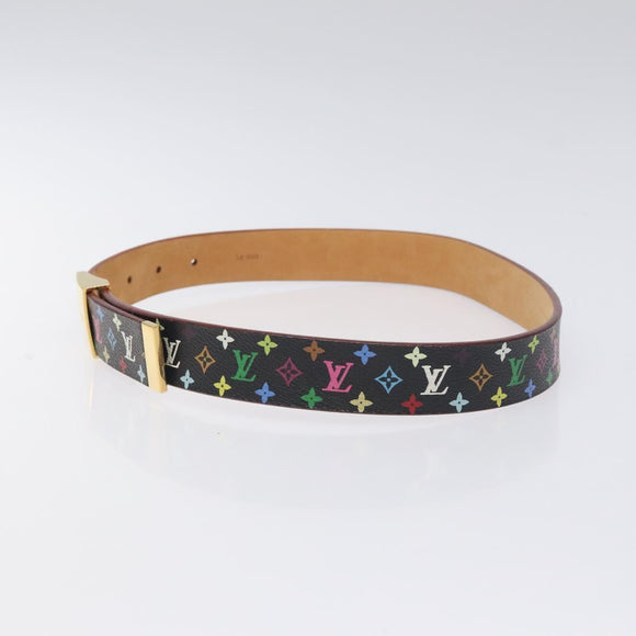 LOUIS VUITTON Monogram Multicolor Ceinture Care Belt Black LV Auth yk18706