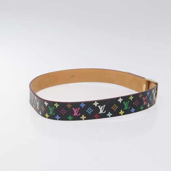 LOUIS VUITTON Monogram Multicolor Ceinture Care Belt Black LV Auth yk18706