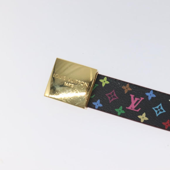 LOUIS VUITTON Monogram Multicolor Ceinture Care Belt Black LV Auth yk18706