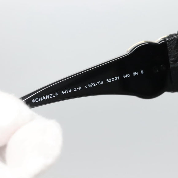 CHANEL COCO Mark Sunglasses plastic Black CC Auth yk18714V