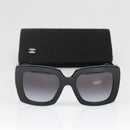 CHANEL COCO Mark Sunglasses plastic Black CC Auth yk18714V-11