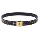 LOUIS VUITTON Multicolor Ceinture LV cut Belt Black M6890 LV Auth yk18733V-2