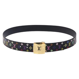 LOUIS VUITTON Multicolor Ceinture LV cut Belt Black M6890 LV Auth yk18733V - 0