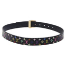 LOUIS VUITTON Multicolor Ceinture LV cut Belt Black M6890 LV Auth yk18733V-3