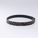 LOUIS VUITTON Multicolor Ceinture LV cut Belt Black M6890 LV Auth yk18733V-5