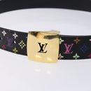 LOUIS VUITTON Multicolor Ceinture LV cut Belt Black M6890 LV Auth yk18733V-6