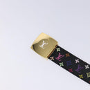 LOUIS VUITTON Multicolor Ceinture LV cut Belt Black M6890 LV Auth yk18733V-7