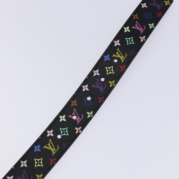 LOUIS VUITTON Multicolor Ceinture LV cut Belt Black M6890 LV Auth yk18733V
