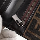 FENDI Zucca Canvas Long Wallet Black Brown Auth yk18739V-10