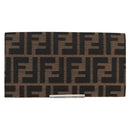 FENDI Zucca Canvas Long Wallet Black Brown Auth yk18739V-2