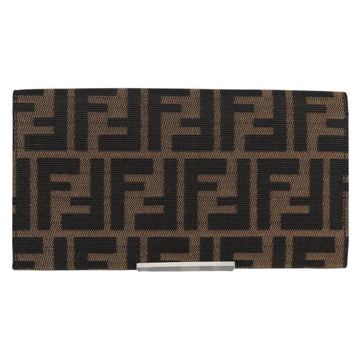 FENDI Zucca Canvas Long Wallet Black Brown Auth yk18739V - 0