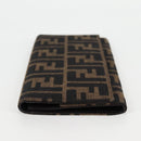 FENDI Zucca Canvas Long Wallet Black Brown Auth yk18739V-3