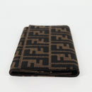 FENDI Zucca Canvas Long Wallet Black Brown Auth yk18739V-4