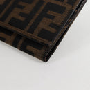 FENDI Zucca Canvas Long Wallet Black Brown Auth yk18739V-14