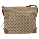 GUCCI GG Canvas Shoulder Bag Beige Silver 308930 Auth yk18742-2