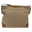 GUCCI GG Canvas Shoulder Bag Beige Silver 308930 Auth yk18742-3