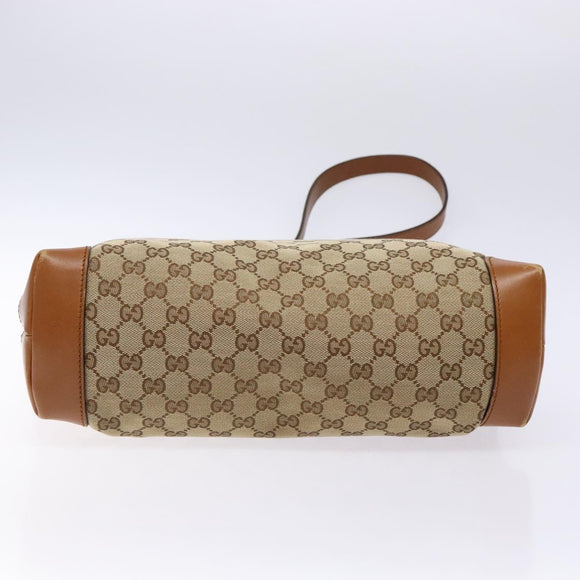 GUCCI GG Canvas Shoulder Bag Beige Silver 308930 Auth yk18742