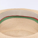 GUCCI Web Sherry Line Hat Abaca Beige Red Green 234137 Auth yk18743-9