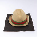 GUCCI Web Sherry Line Hat Abaca Beige Red Green 234137 Auth yk18743-12