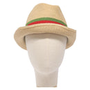 GUCCI Web Sherry Line Hat Abaca Beige Red Green 234137 Auth yk18743-13
