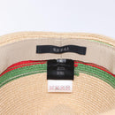 GUCCI Web Sherry Line Hat Abaca Beige Red Green 234137 Auth yk18743-7