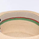 GUCCI Web Sherry Line Hat Abaca Beige Red Green 234137 Auth yk18743-8